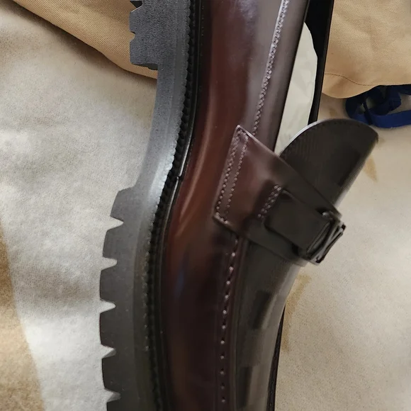 Louis Vuitton Men's Checkered Burgundy Loafers